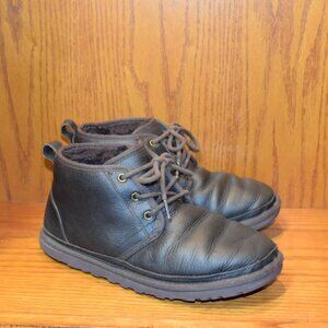 Ugg Neumel Leather Dark Brown Shearling Lined Chukka Boots Mens Size 9